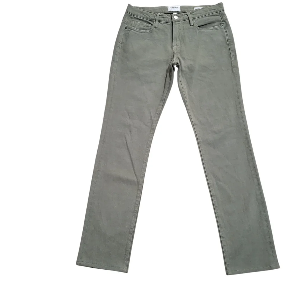 FRAME Le'Homme Slim Straight Olive Jeans Size 31/32 Men's Excellent Condition